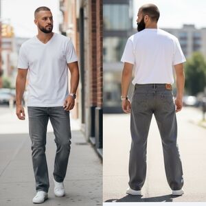 Levi's 569 Men's Straight Jeans in Charcoal Grey